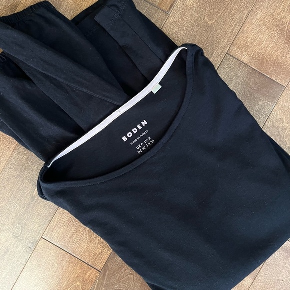 BODEN Cotton Jersey Puff Long sleeve Top Black - Picture 7 of 7